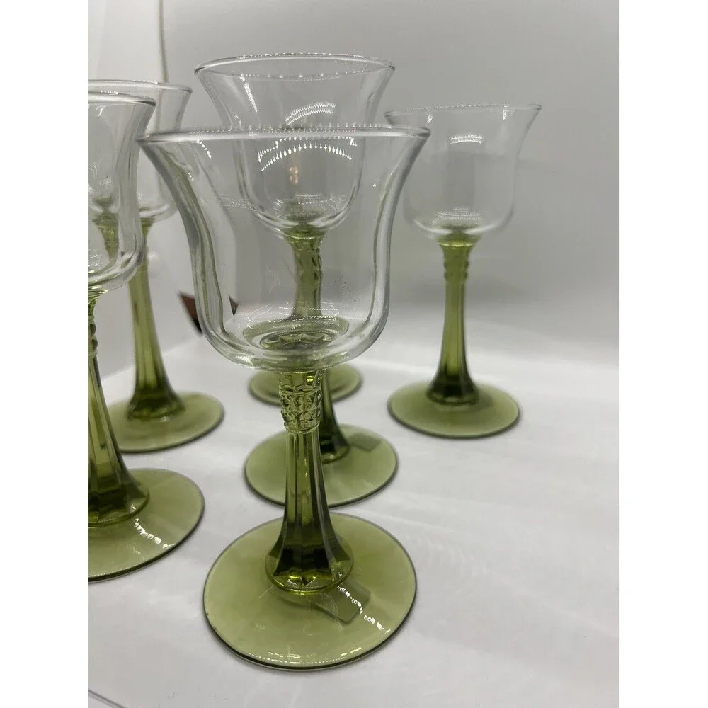 3 candle holders green clear glass tall table Partylite made in usa spring
